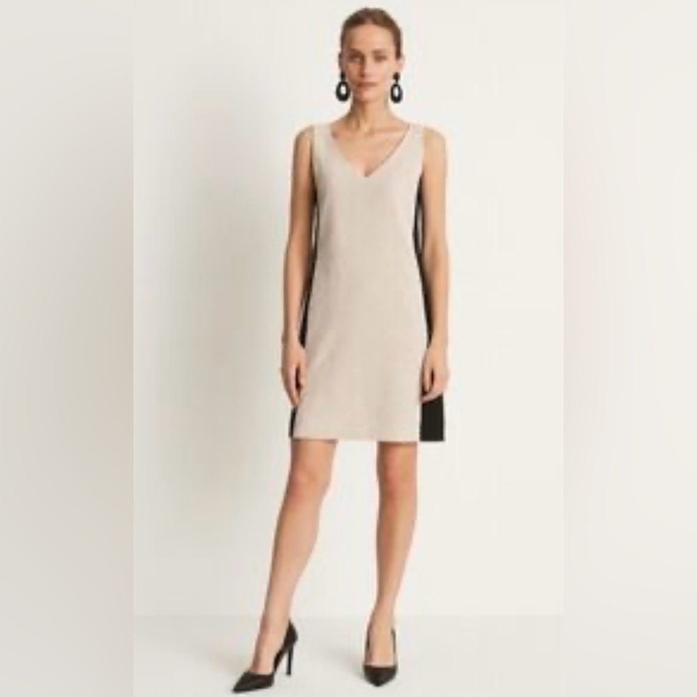 Ann Taylor Beige and Black Mini Dress🤍🤎🌷